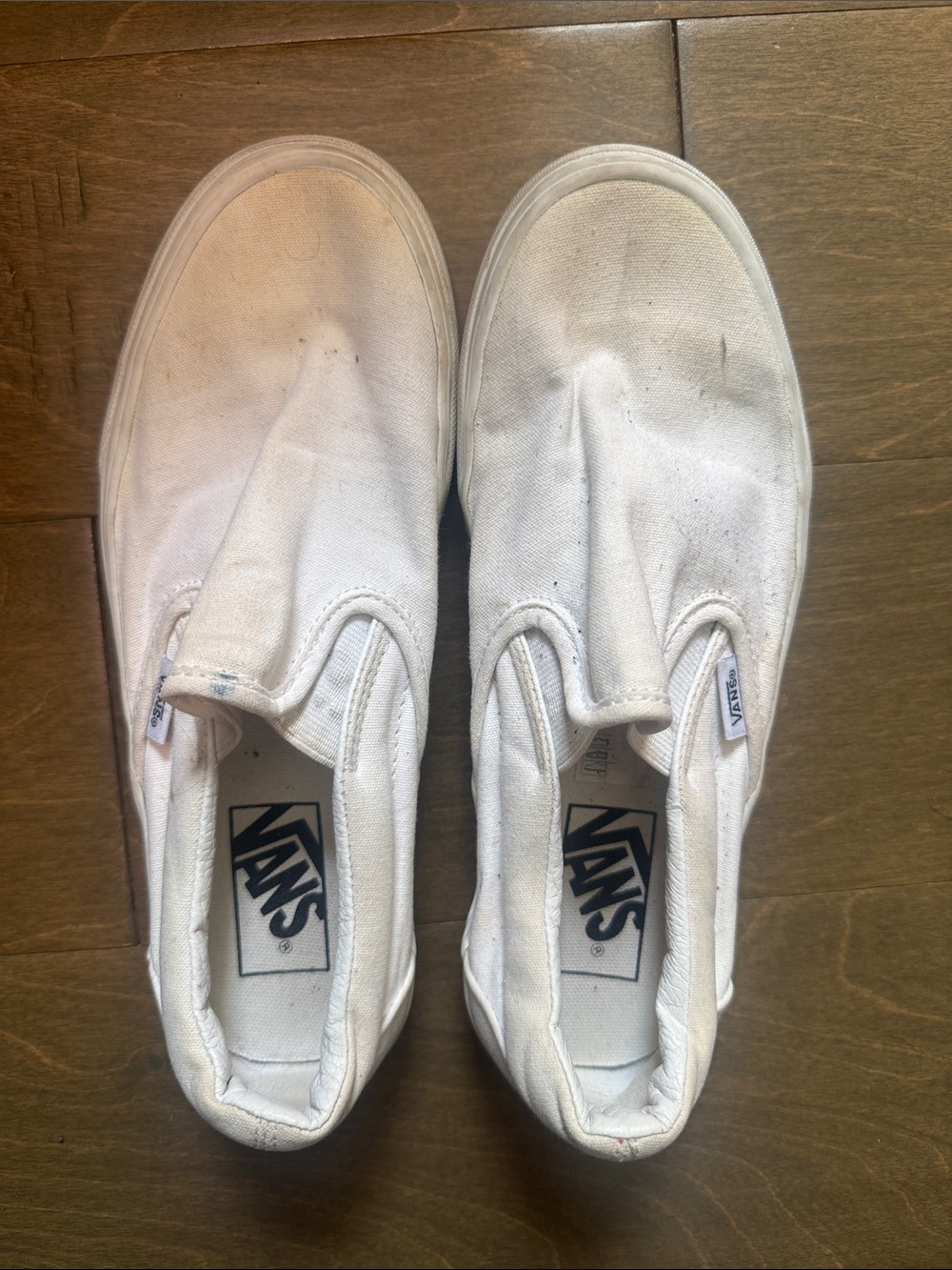 Vans White Slip-On Canvas Sneakers